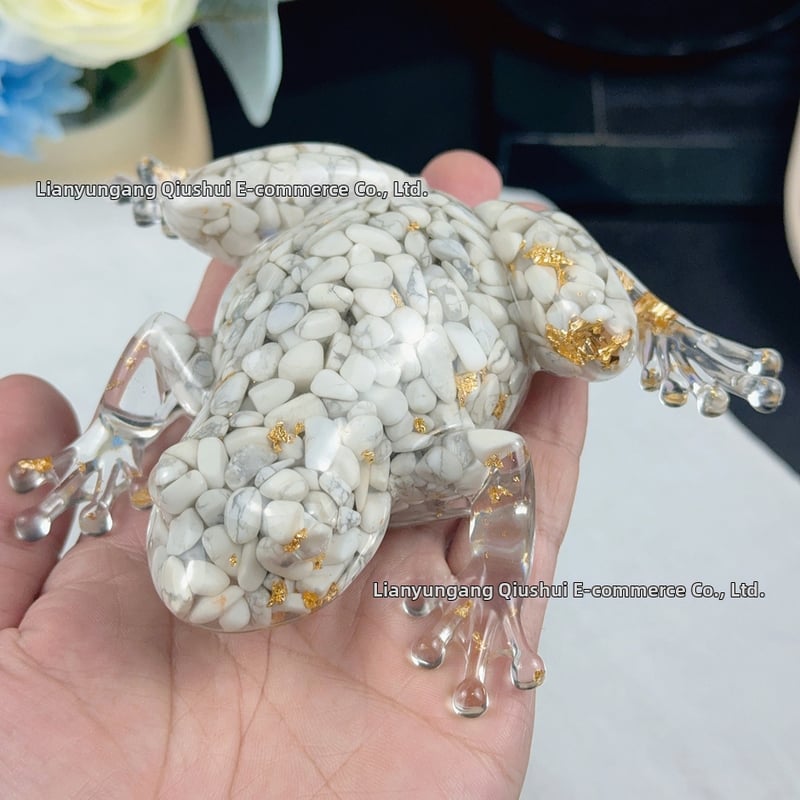 Жаба-резиново украшение (Frog Resin Ornament) – кристална смола, модерен стил, настолен декор и автомобилна украса