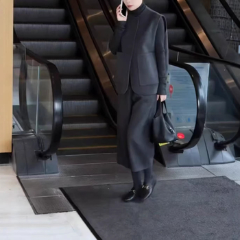 Ženski set: prsluk i hlače, bez rukava, hlače 7/8 duljine, poliester, elegantan gradski stil, jesen-zima