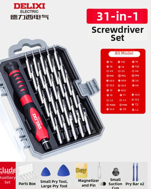 Premonition viacúčelový skrutkovačový set z karbónovej ocele pre domácu elektroniku – rozoberanie mobilov a notebookov, čistenie prachu; varianty: 21-in-1, 31-in-1, 33-in-1, 34-in-1