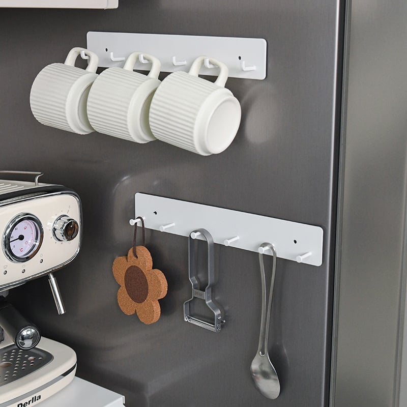 Кухненска магнитна закачалка за стена, без пробиване, мулти-редова конструкция за шпатули и кухненски прибори, от въглеродна стомана, капацитет (3–5 кг)