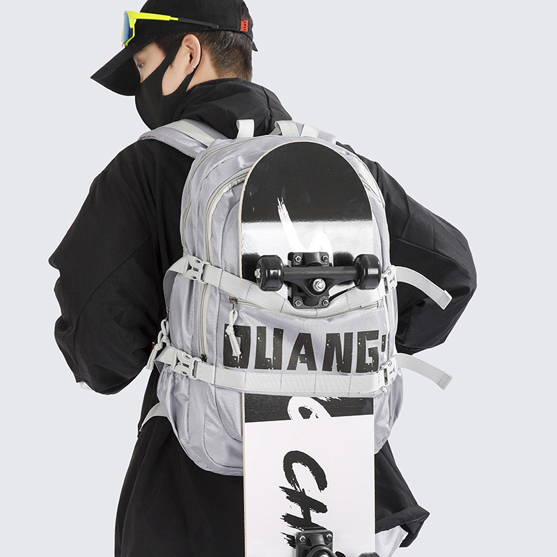 Vanjski sportski ruksak, torba za skejtbord i skije, unisex stil, višestruki pretinci za putovanja i skladištenje