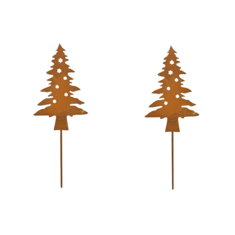 Железна градинска украса със ръждив силует на животно, коледна тема, модерен минимализъм, за външно ползване