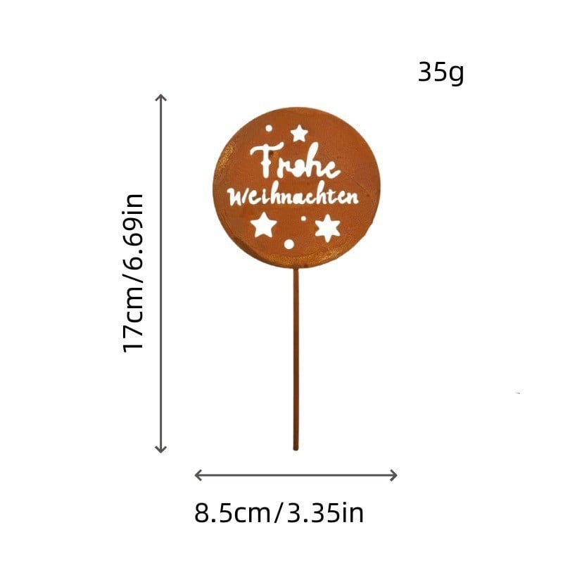 Железна градинска украса със ръждив силует на животно, коледна тема, модерен минимализъм, за външно ползване