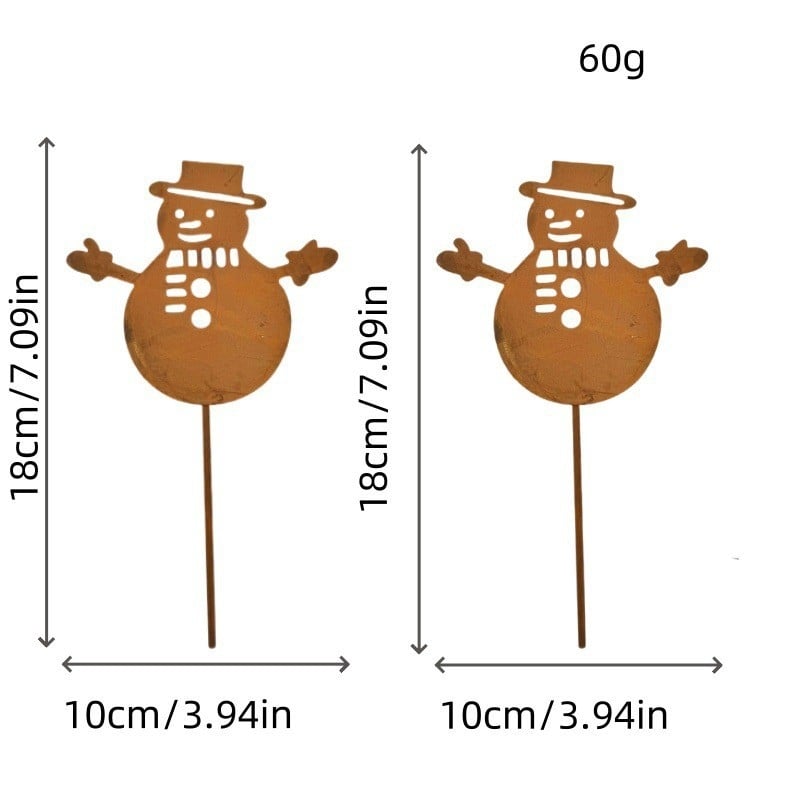 Железна градинска украса със ръждив силует на животно, коледна тема, модерен минимализъм, за външно ползване