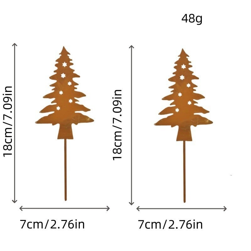 Железна градинска украса със ръждив силует на животно, коледна тема, модерен минимализъм, за външно ползване