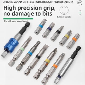 Σετ μπιτ για ηλεκτρικό κατσαβίδι Tuochi, από S2 κράμα εργαλείων χάλυβα, μη μαγνητικό, περιλαμβάνει πλήρες σετ μπιτ