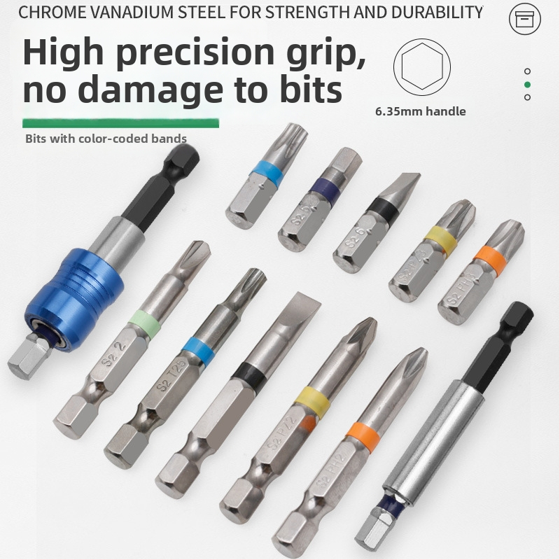 Σετ μπιτ για ηλεκτρικό κατσαβίδι Tuochi, από S2 κράμα εργαλείων χάλυβα, μη μαγνητικό, περιλαμβάνει πλήρες σετ μπιτ