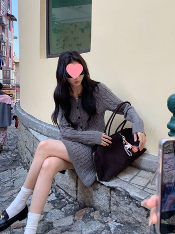 Retro pleteni kardigan s twistom i dvodijelni set s kratkom suknjom, ženama, korejski stil, jesen-zima
