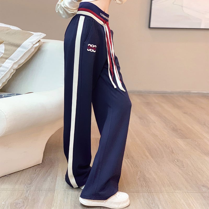 Ženski pamucni set hlača s izvezenim, dugi rukavi, gradski stil, jesen 2022