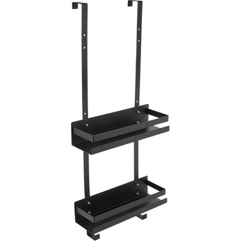 Raft metal pentru baie, două etaje, montat pe ușă; coș de baie suspendat; finisaj bake paint; încărcare 15–20 kg