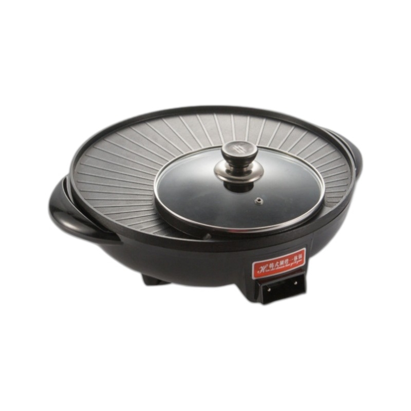 Višenamjenska električna posuda za kuhanje i pečenje, tijelo od aluminijske legure, snaga 801–1000 W, dubina unutarnje posude 7 cm, pogodna za 3–4 osobe