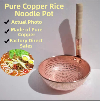 Čistá meď rizové rezance hrniec, čínskeho štýlu, ručne vyrobená rúčka, vhodná pre plynový varič, varí a dusí