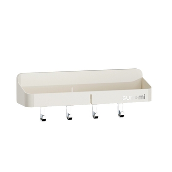 Raft de depozitare montat pe perete pentru baie și bucătărie; montaj fără găuri; capacitate 1–5 kg; 1 raft; suprafață lustruită