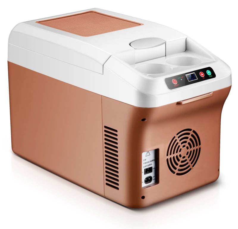 Полупроводников автомобилен хладилник, обем 11–15 л, DC12V, мощност 45–55W, охлаждане до 18–20°C, отопление до 55°C