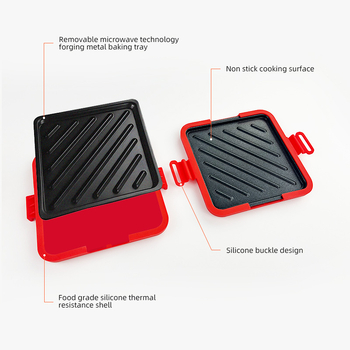 Toastie Maker kvadratna silikonasta tepsija za sendviče u mikrovalnoj – bez dima, odvojiva, težina 460+86 g, pakiranje 20 kom