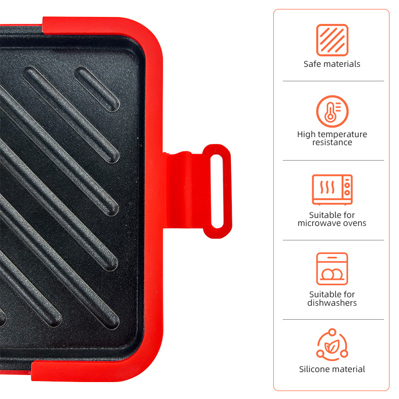 Toastie Maker kvadratna silikonasta tepsija za sendviče u mikrovalnoj – bez dima, odvojiva, težina 460+86 g, pakiranje 20 kom