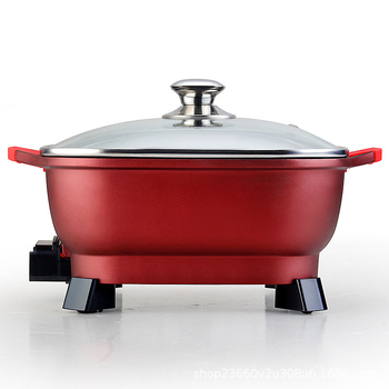 Oală electrică cu vas interior antiaderent, capacitate 4 L, 1200–1500 W, control pe buton cu reglaj de temperatură, funcție împotriva uscării