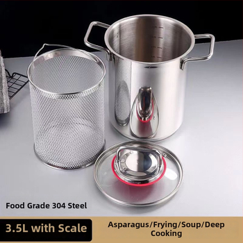 Viacúčelový hrniec z 304 nerezovej ocele s filtrom, trojvrstvým dnom, skleneným vekom, kompatibilný s indukčnou platňou