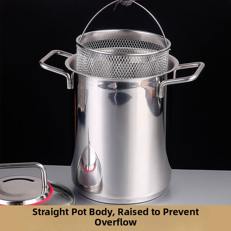 Viacúčelový hrniec z 304 nerezovej ocele s filtrom, trojvrstvým dnom, skleneným vekom, kompatibilný s indukčnou platňou