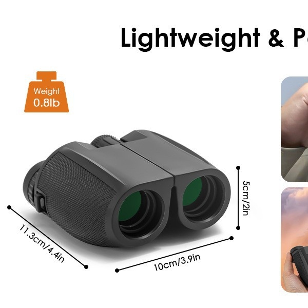 Binokular s dvije cijevi 10x25 / 12x25 – visoko povećanje, visoka jasnoća, prenosno za otvoreno, antifog