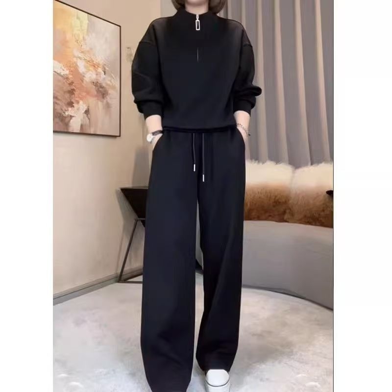 Jesen 2025 Casual dvodijelni set: hoodie i hlače — poliester, dugi rukavi