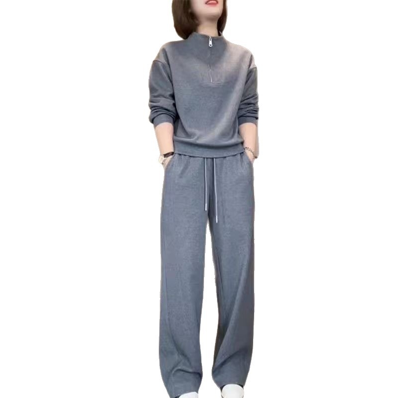 Jesen 2025 Casual dvodijelni set: hoodie i hlače — poliester, dugi rukavi