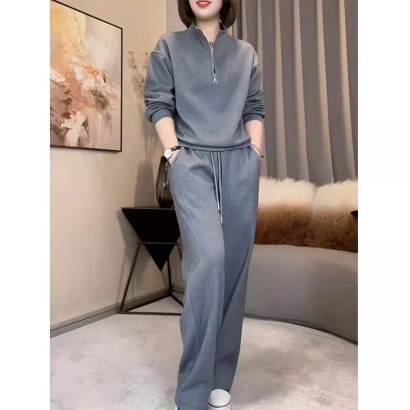 Jesen 2025 Casual dvodijelni set: hoodie i hlače — poliester, dugi rukavi