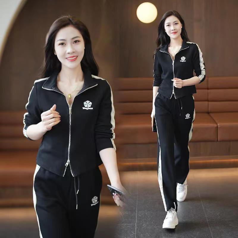Ženski dvodijelni casual sportski set (Proljeće 2025, PVC tkanina, tisak i bojanje)