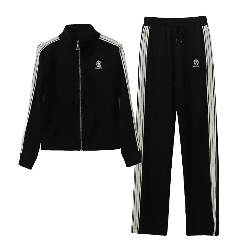 Ženski dvodijelni casual sportski set (Proljeće 2025, PVC tkanina, tisak i bojanje)