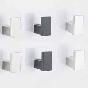 Монтирана на стена закачалка за дрехи от 304 неръждаема стомана — квадратна единична закачалка, модерен минимализъм, тегло 70 g