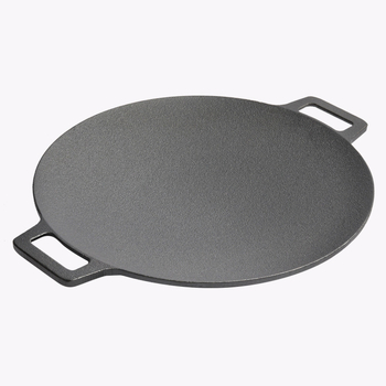 Placă grill din fontă rotundă, pentru exterior, stil coreean de grătar, fără strat, greutate 2,3 kg