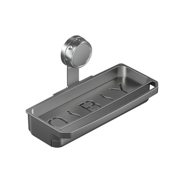 Стенно монтиран рафт за гъба с вакуумна чашка – кухненски органайзер, пластмасов, без монтаж