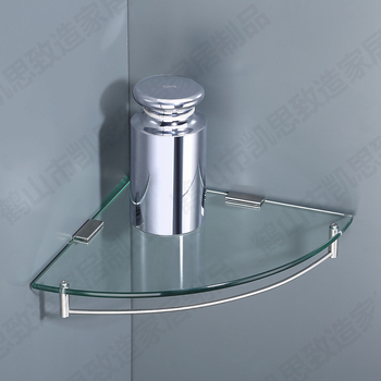 BGS2101A Suport triunghiular din sticlă din oțel inoxidabil 304, finisaj cromat, sarcină 15–20 kg, 1 nivel, baie