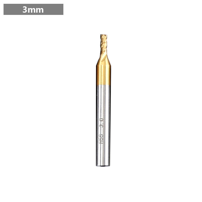 End Mill за алуминий, HSS, четирирезбована, титаново покритие, прав штанга, лицева фреза