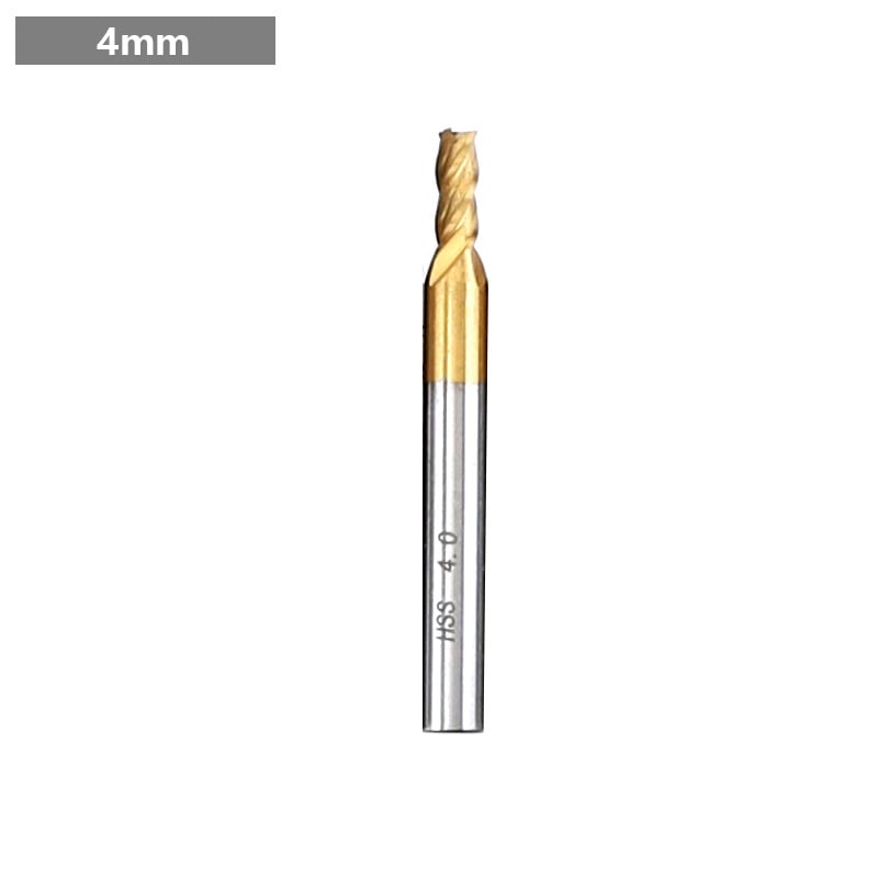 End Mill за алуминий, HSS, четирирезбована, титаново покритие, прав штанга, лицева фреза