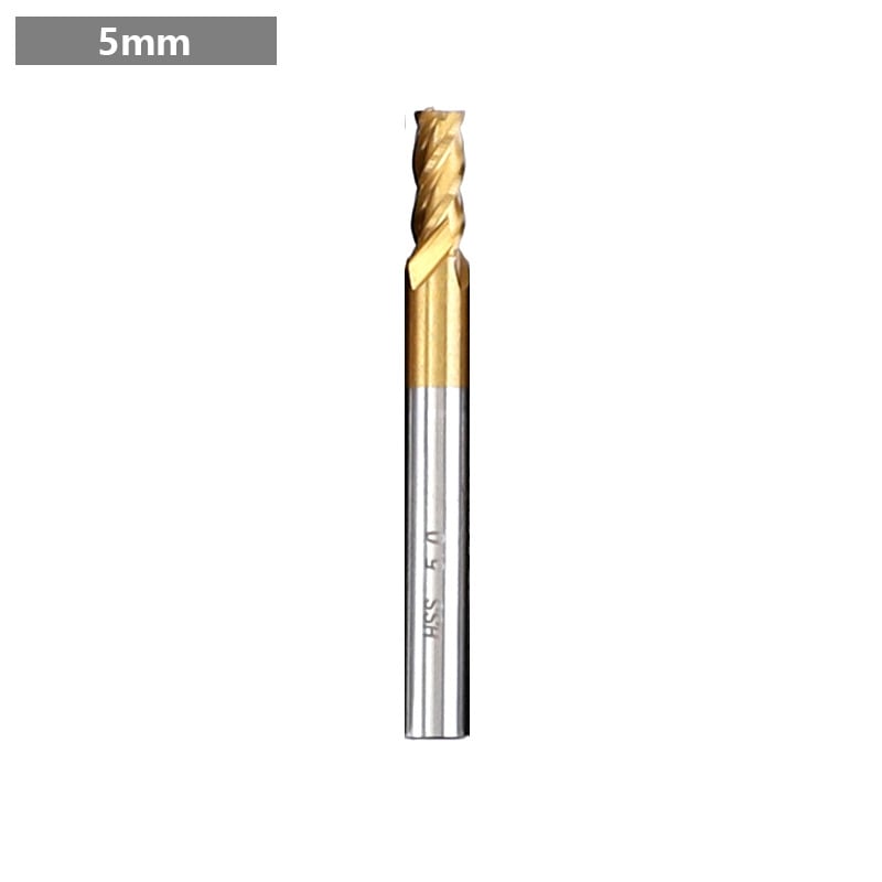 End Mill за алуминий, HSS, четирирезбована, титаново покритие, прав штанга, лицева фреза