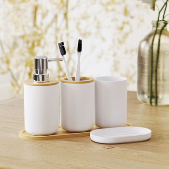 Set kupaonskih dodataka – Mandy plastični, oksidacijski završetak, jednostupanjski, moderan minimalistički stil, nosivost ispod 1 kg