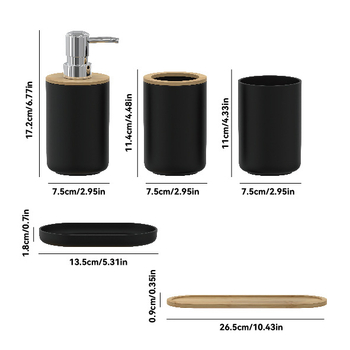 Set kupaonskih dodataka – Mandy plastični, oksidacijski završetak, jednostupanjski, moderan minimalistički stil, nosivost ispod 1 kg