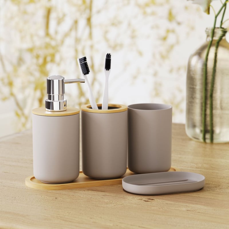Set kupaonskih dodataka – Mandy plastični, oksidacijski završetak, jednostupanjski, moderan minimalistički stil, nosivost ispod 1 kg