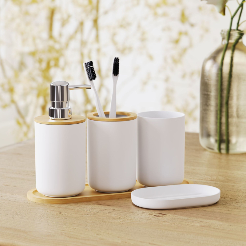 Set kupaonskih dodataka – Mandy plastični, oksidacijski završetak, jednostupanjski, moderan minimalistički stil, nosivost ispod 1 kg
