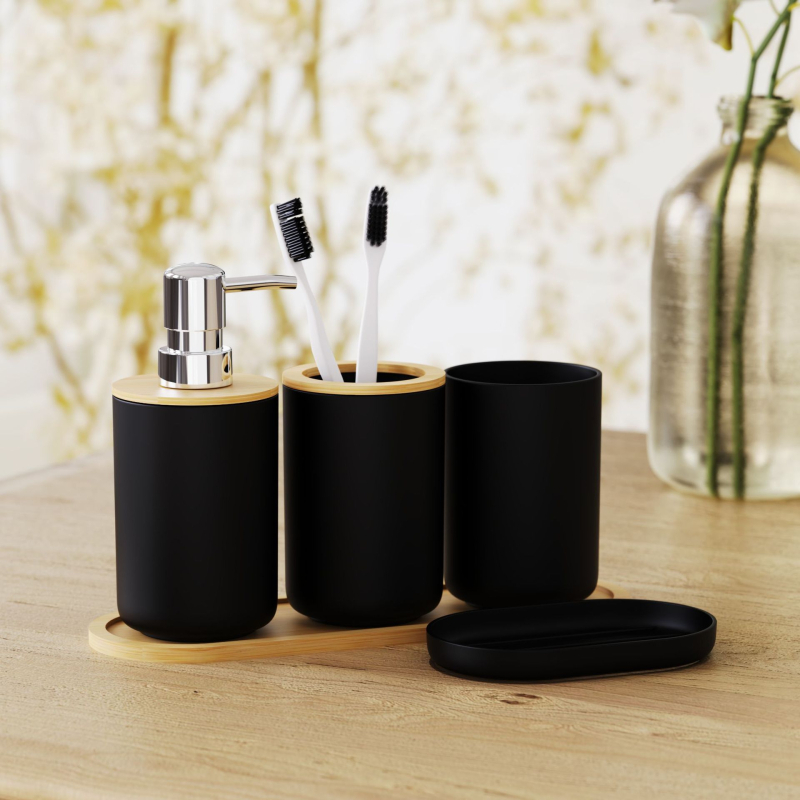Set kupaonskih dodataka – Mandy plastični, oksidacijski završetak, jednostupanjski, moderan minimalistički stil, nosivost ispod 1 kg