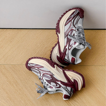 Water Wolf Spider Rattlesnake AD Edition patike tip dad shoes, debeli đon, retro burgundska color-block, unisex, veličina 25, proljetni stil