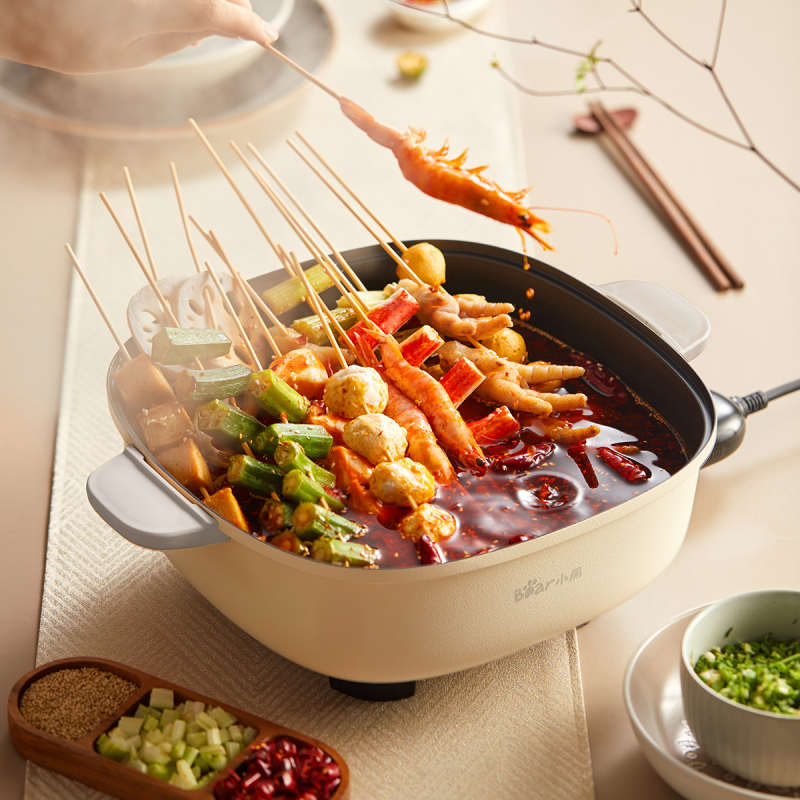 Little Bear električni lonac za kuhanje, kapacitet 6 L, snaga 1500 W, unutarnja posuda od lijevanog metala, podešiva temperatura i zaštita od suhog kuhanja