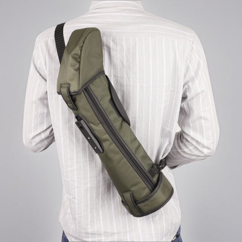 Madármegfigyeléshez való teleszkópos tároló táska, vízálló, ütéscsillapító kialakítással és vállon hordozható, kültéri használatra