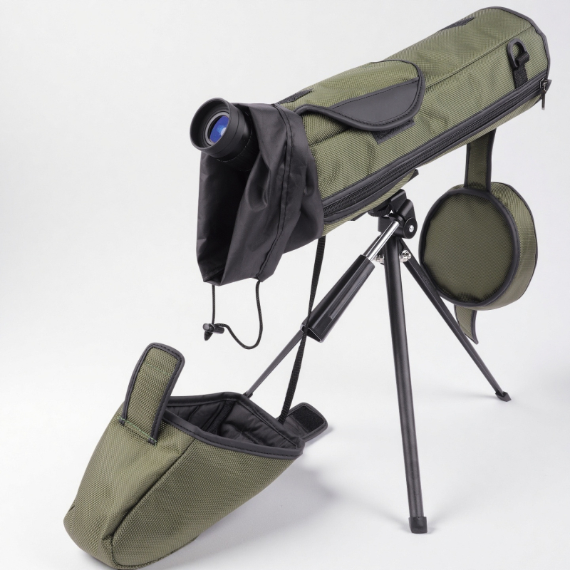 Madármegfigyeléshez való teleszkópos tároló táska, vízálló, ütéscsillapító kialakítással és vállon hordozható, kültéri használatra