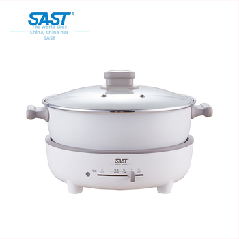 SAST Odnímateľný elektrický viacúčelový hrniec s vnútorným Maifan kameňom, 6 l, 1200–1500 W, funkcie: vyprážanie, varenie, dusenie, hot pot