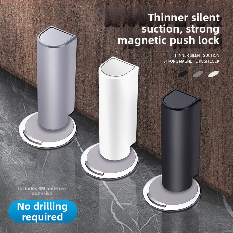 Stoper za vrata sa podnim prisajanjem, materijal PP + nehrđajući čelik, brušeni završetak, ugradnja na pod, ručno upravljanje