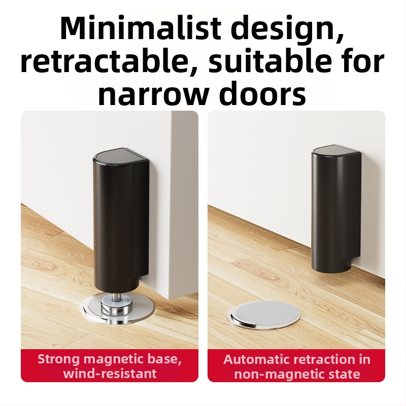 Stoper za vrata sa podnim prisajanjem, materijal PP + nehrđajući čelik, brušeni završetak, ugradnja na pod, ručno upravljanje