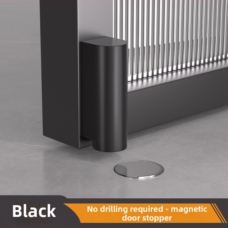 Stoper za vrata sa podnim prisajanjem, materijal PP + nehrđajući čelik, brušeni završetak, ugradnja na pod, ručno upravljanje