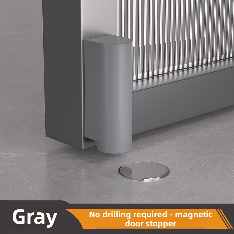 Stoper za vrata sa podnim prisajanjem, materijal PP + nehrđajući čelik, brušeni završetak, ugradnja na pod, ručno upravljanje